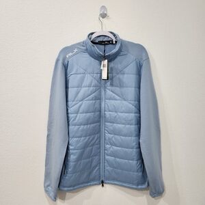 RLX Ralph Lauren Men's Hybrid Mockneck Jacket Light Blue Quilted Size Large NWT